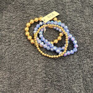Blue and Gold Bracelet Stack